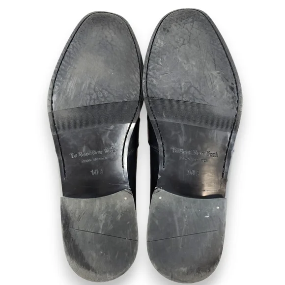 To Boot New York Adam Derrick Black Leather Penny Loafers Size 10.5 - Picture 10 of 13